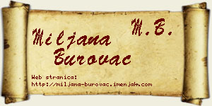 Miljana Burovac vizit kartica